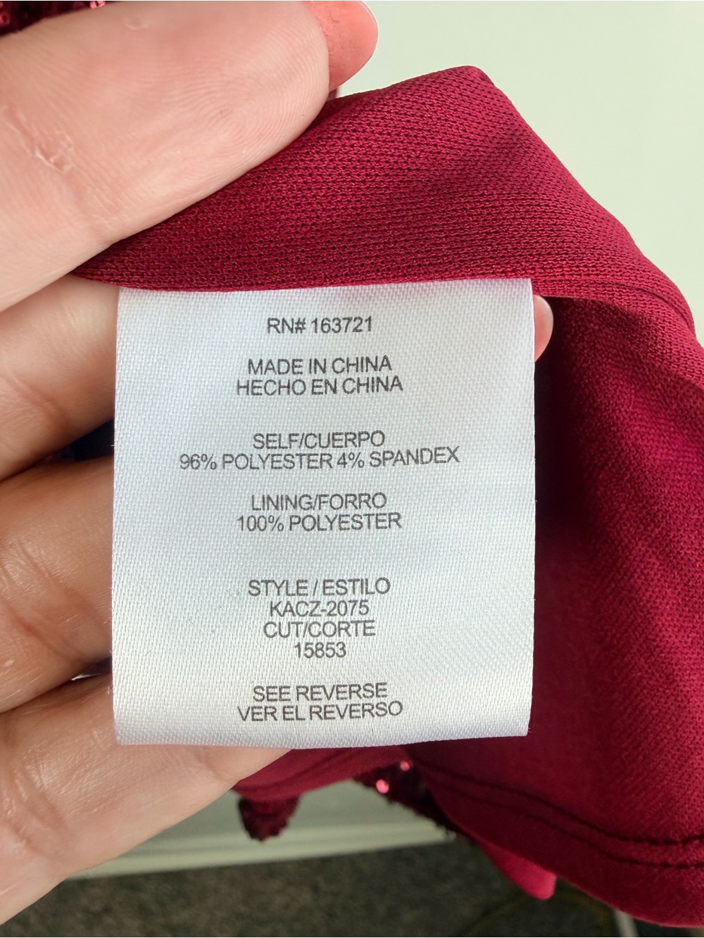 Bebop Burgundy Sequin Cowl Neck Mini Dress Size Medium Party Cocktail - Picture 5 of 6